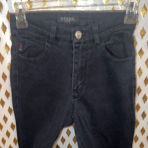Vintage 90s GUESS jeans black size 24 XS - Picture 4 of 8